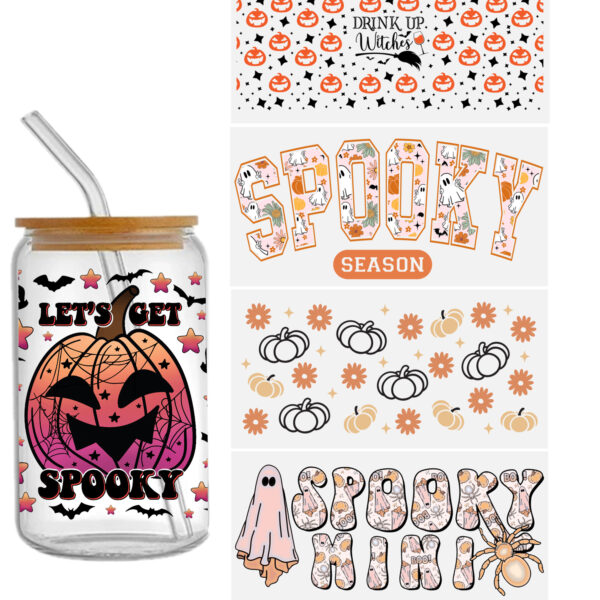 Pumpkin Spooky 16oz DTF Sticker Cups Cool Personalize UV Wrap Transfer Sticker Custom Labels DIY Logo Waterproof - Image 11