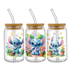 Disney Stitch 16oz DTF Sticker Cup Cool Personalize UV Wrap Transfer Sticker Custom Label DIY Logo
