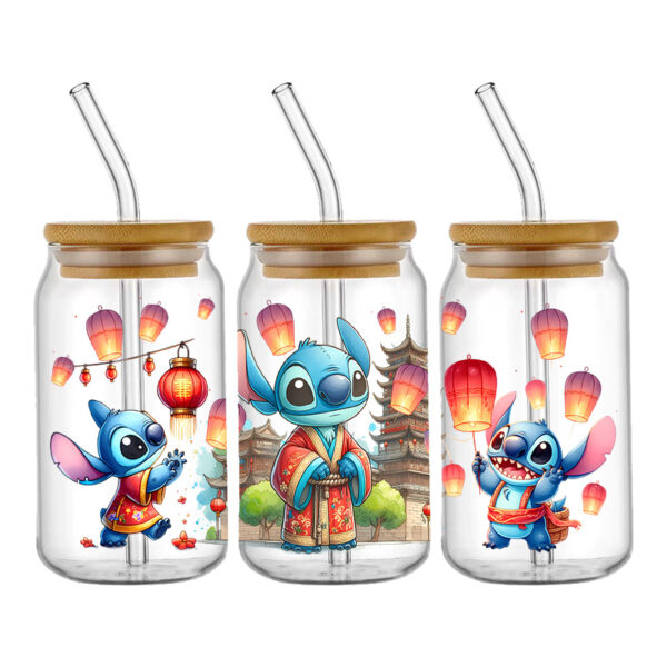 Disney Stitch 16oz DTF Sticker Cup Cool Personalize UV Wrap Transfer Sticker Custom Label DIY Logo - Image 2