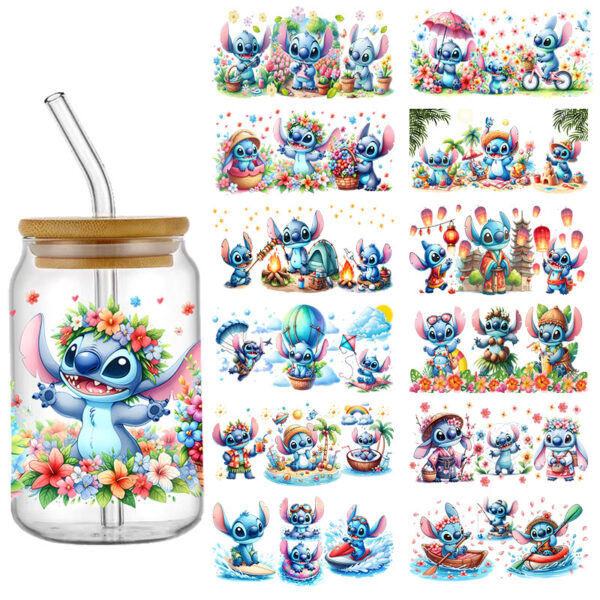 Disney Stitch 16oz DTF Sticker Cup Cool Personalize UV Wrap Transfer Sticker Custom Label DIY Logo - Image 3