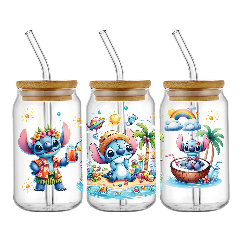 Disney Stitch 16oz DTF Sticker Cup Cool Personalize UV Wrap Transfer Sticker Custom Label DIY Logo - Image 6