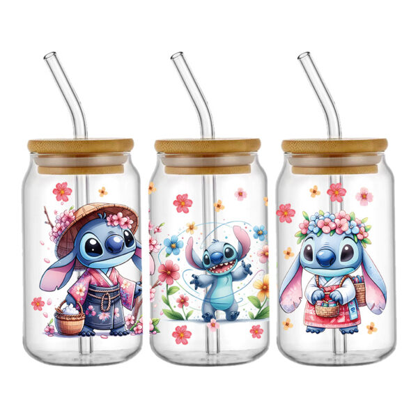 Disney Stitch 16oz DTF Sticker Cup Cool Personalize UV Wrap Transfer Sticker Custom Label DIY Logo - Image 14