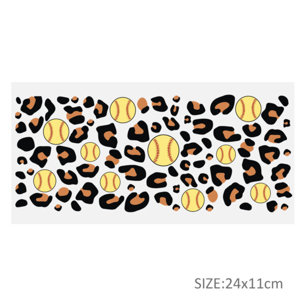Ball Leopard Print 16oz DTF Sticker Cups Cool Personalize UV Wrap Transfer Sticker Custom Label DIY Logo Waterproof - Image 3