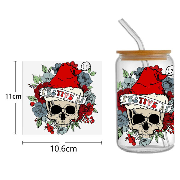 Skeleton Halloween 16oz Tumbler Template DTF Sticker Cup Cool Personalize UV Wrap Transfer Sticker Custom Label DIY Waterproof - Image 3