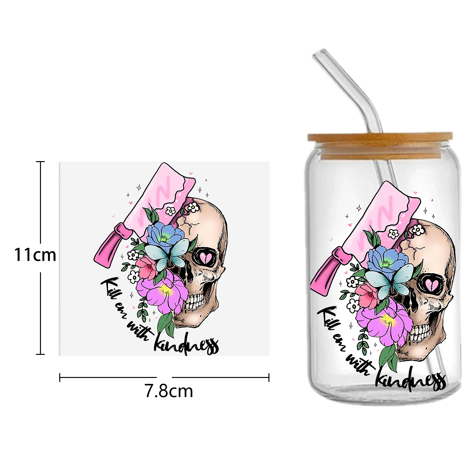 Skeleton Halloween 16oz Tumbler Template DTF Sticker Cup Cool Personalize UV Wrap Transfer Sticker Custom Label DIY Waterproof - Image 8