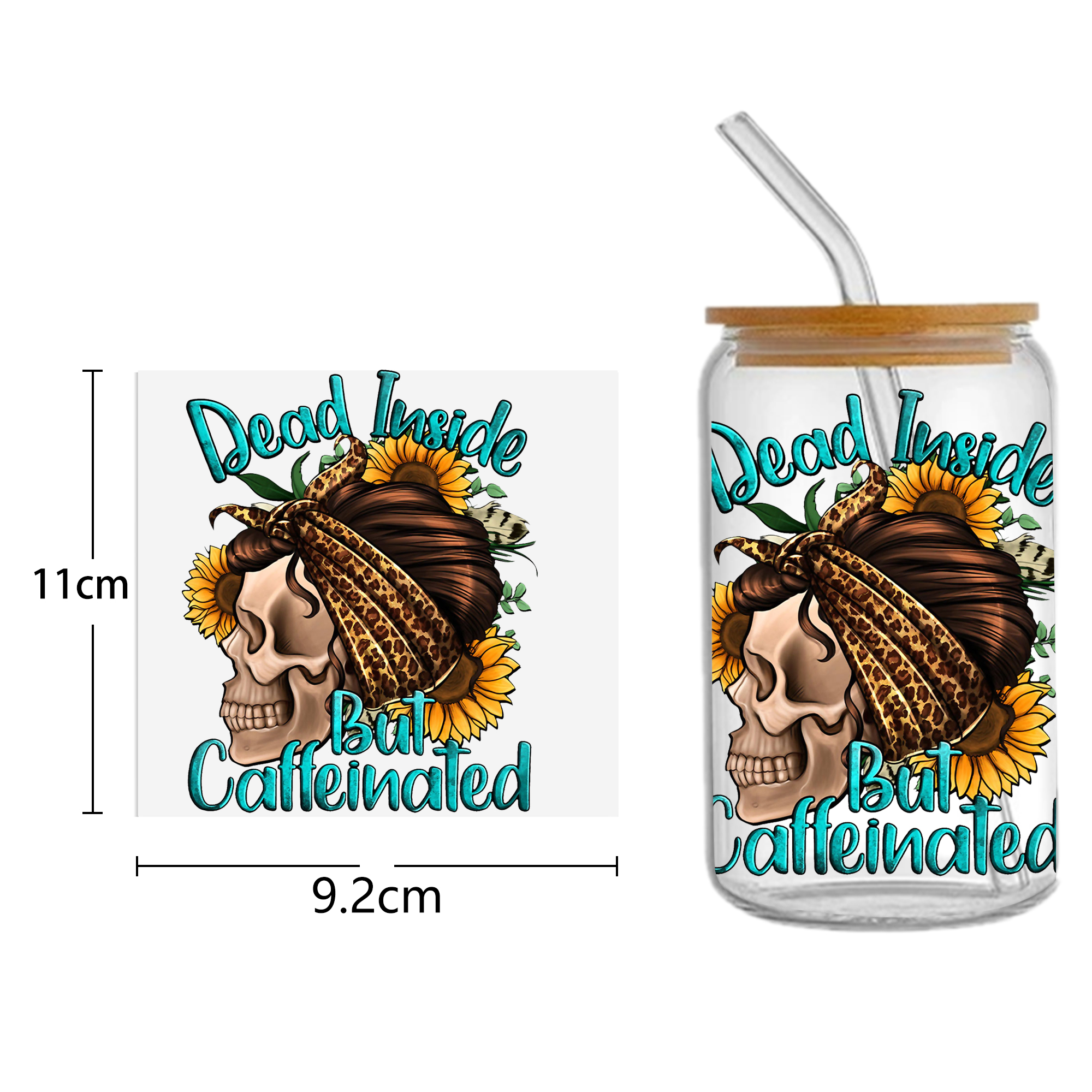 Skeleton Halloween 16oz Tumbler Template DTF Sticker Cup Cool Personalize UV Wrap Transfer Sticker Custom Label DIY Waterproof - Image 10