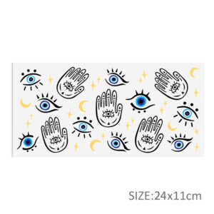Blue Eyes Beads 16oz DTF Sticker Cups Cool Personalize UV Wrap Transfer Sticker Labels DIY Logo Waterproof