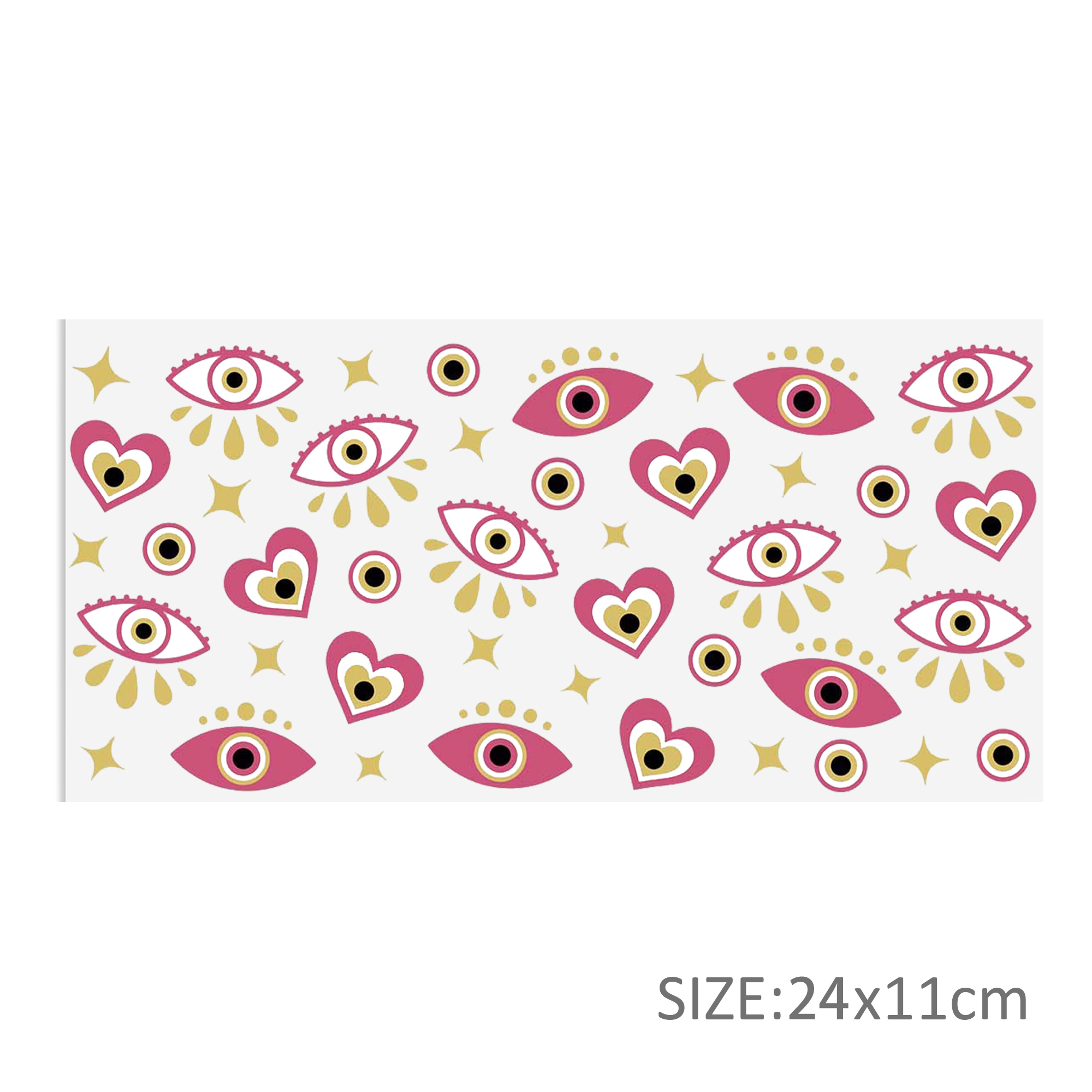Blue Eyes Beads 16oz DTF Sticker Cups Cool Personalize UV Wrap Transfer Sticker Labels DIY Logo Waterproof - Image 4