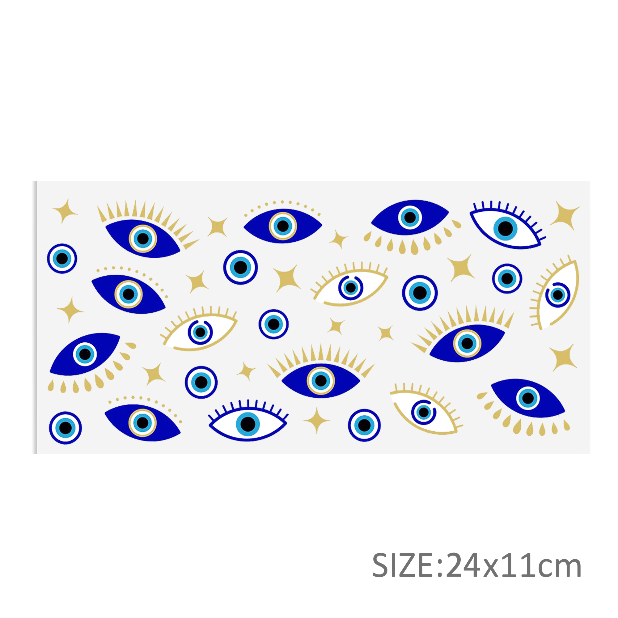 Blue Eyes Beads 16oz DTF Sticker Cups Cool Personalize UV Wrap Transfer Sticker Labels DIY Logo Waterproof - Image 5