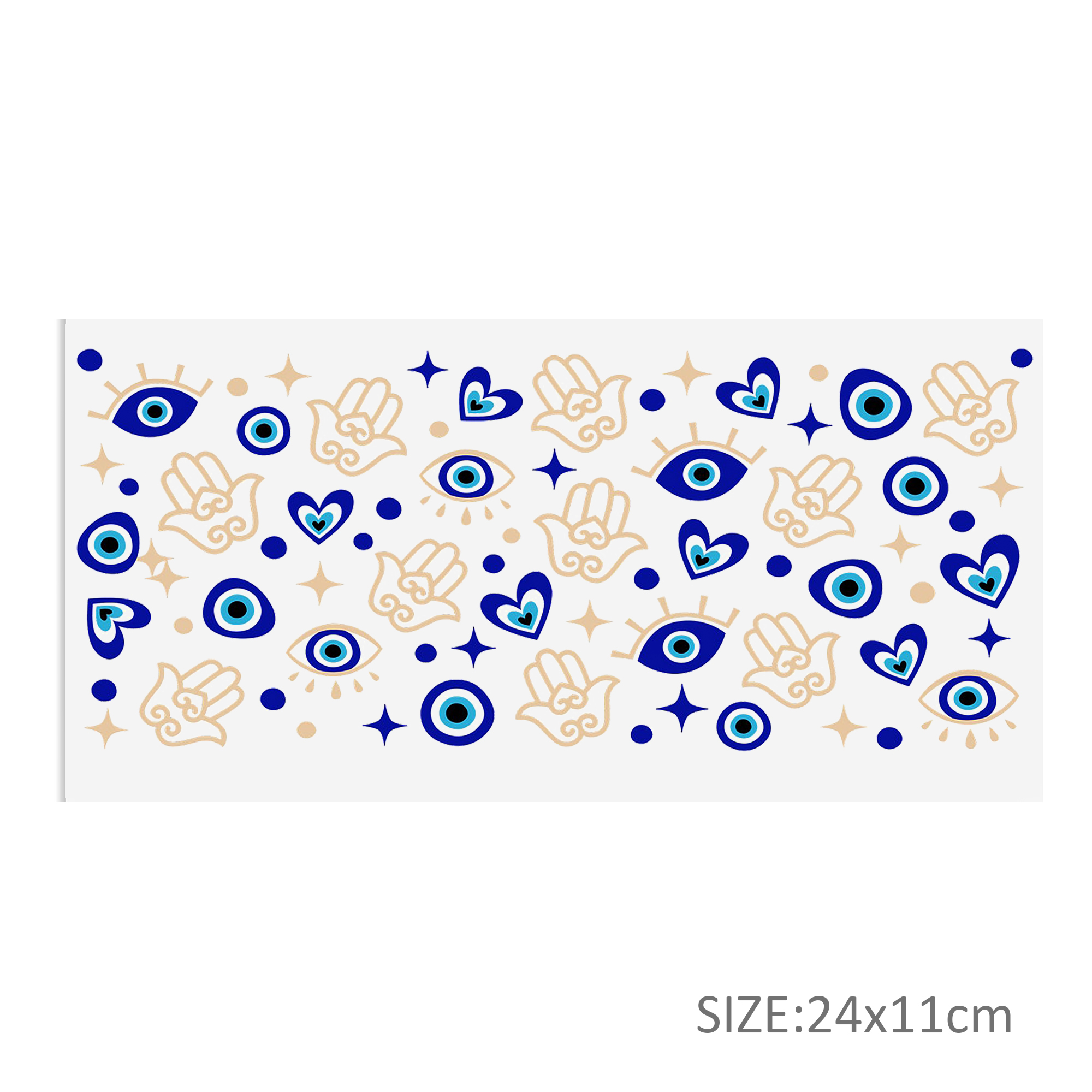 Blue Eyes Beads 16oz DTF Sticker Cups Cool Personalize UV Wrap Transfer Sticker Labels DIY Logo Waterproof - Image 13
