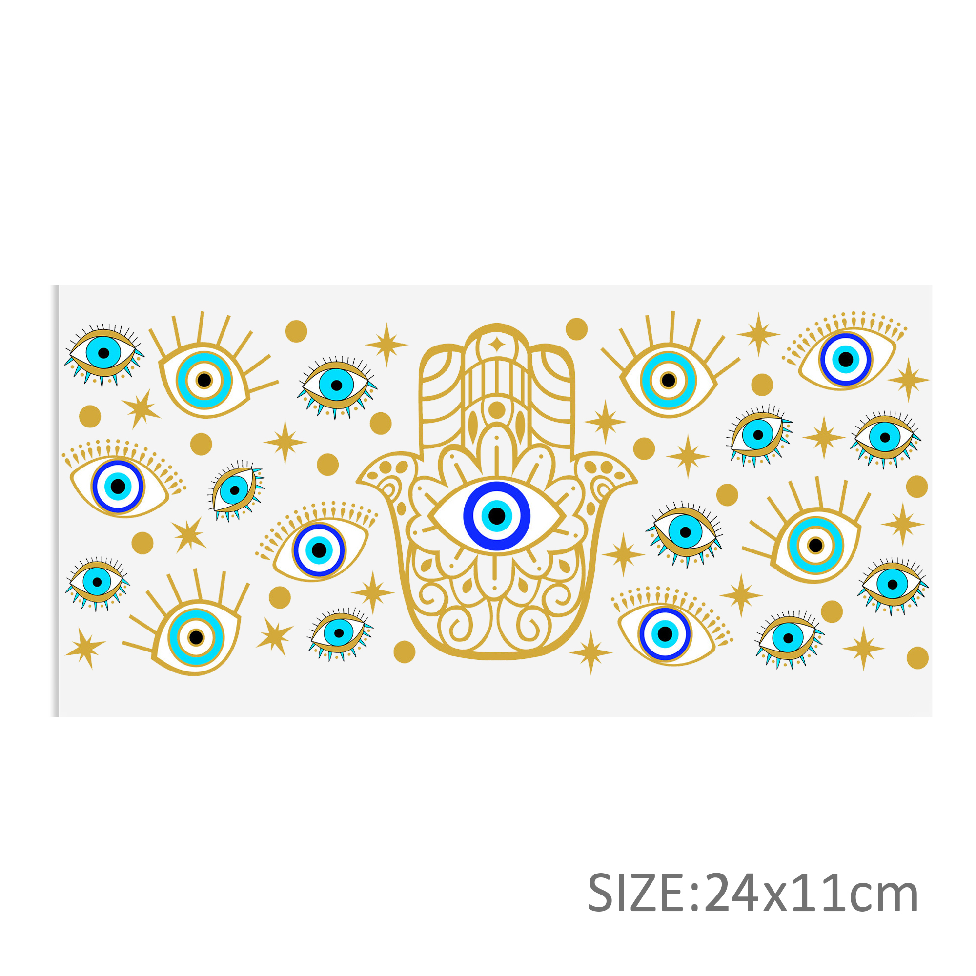 Blue Eyes Beads 16oz DTF Sticker Cups Cool Personalize UV Wrap Transfer Sticker Labels DIY Logo Waterproof - Image 15
