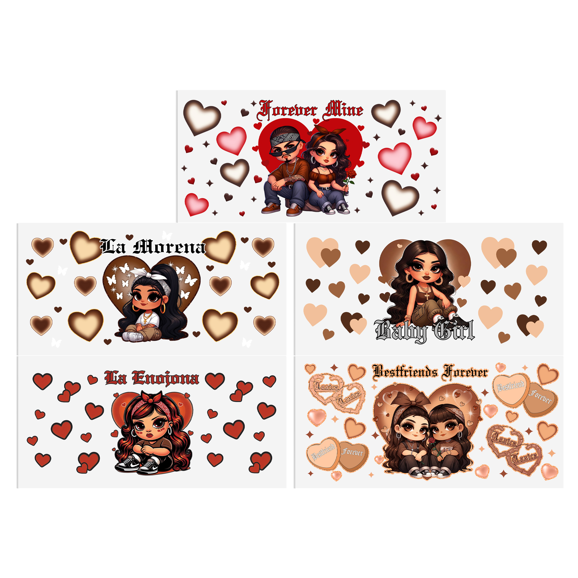 Cute Girl UV DTF Sticker For 16oz Cups Wrap Transfer Sticker Custom Labels DIY Logo Waterproof - Image 3