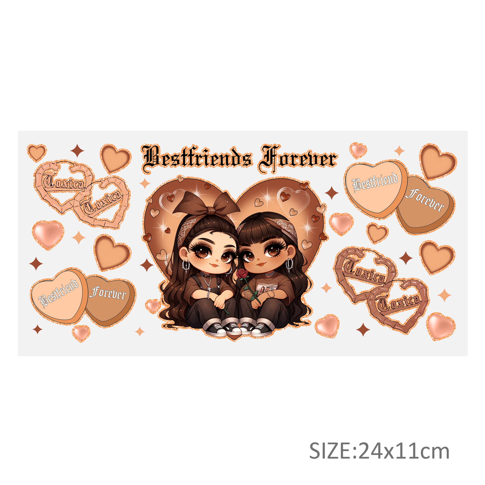 Cute Girl UV DTF Sticker For 16oz Cups Wrap Transfer Sticker Custom Labels DIY Logo Waterproof - Image 4