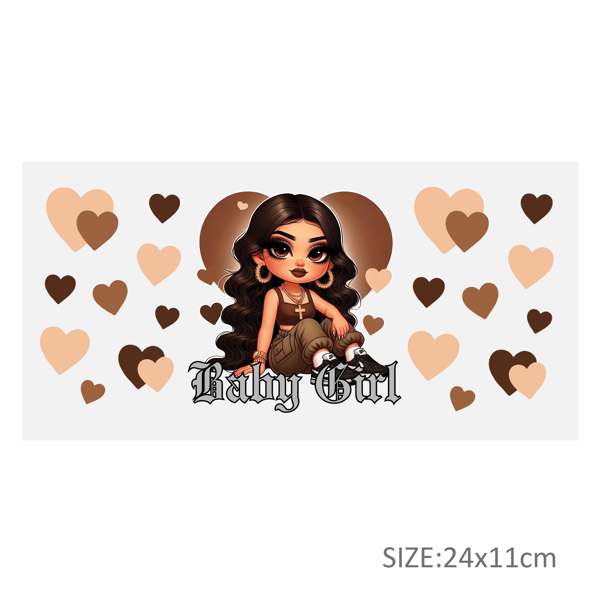 Cute Girl UV DTF Sticker For 16oz Cups Wrap Transfer Sticker Custom Labels DIY Logo Waterproof - Image 5