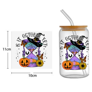 Halloween Skull 16oz Tumbler Template DTF Sticker Cup Cool Personalize UV Wrap Transfer Sticker Custom Label DIY Waterproof