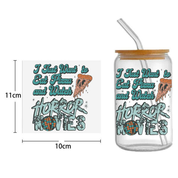 Halloween Skull 16oz Tumbler Template DTF Sticker Cup Cool Personalize UV Wrap Transfer Sticker Custom Label DIY Waterproof - Image 3