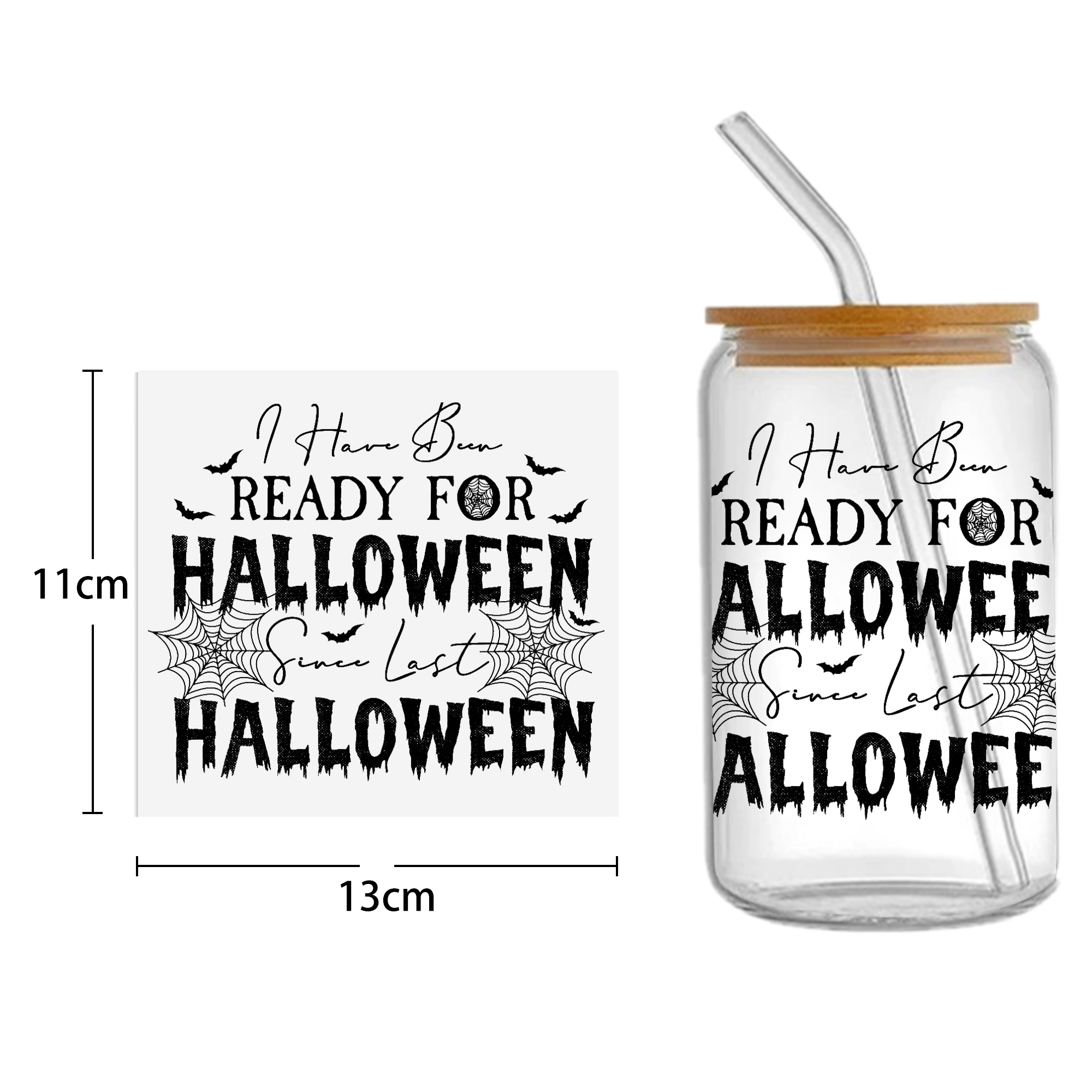 Halloween Skull 16oz Tumbler Template DTF Sticker Cup Cool Personalize UV Wrap Transfer Sticker Custom Label DIY Waterproof - Image 5