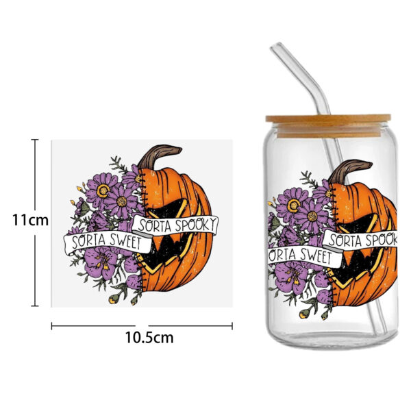 Halloween Skull 16oz Tumbler Template DTF Sticker Cup Cool Personalize UV Wrap Transfer Sticker Custom Label DIY Waterproof - Image 16