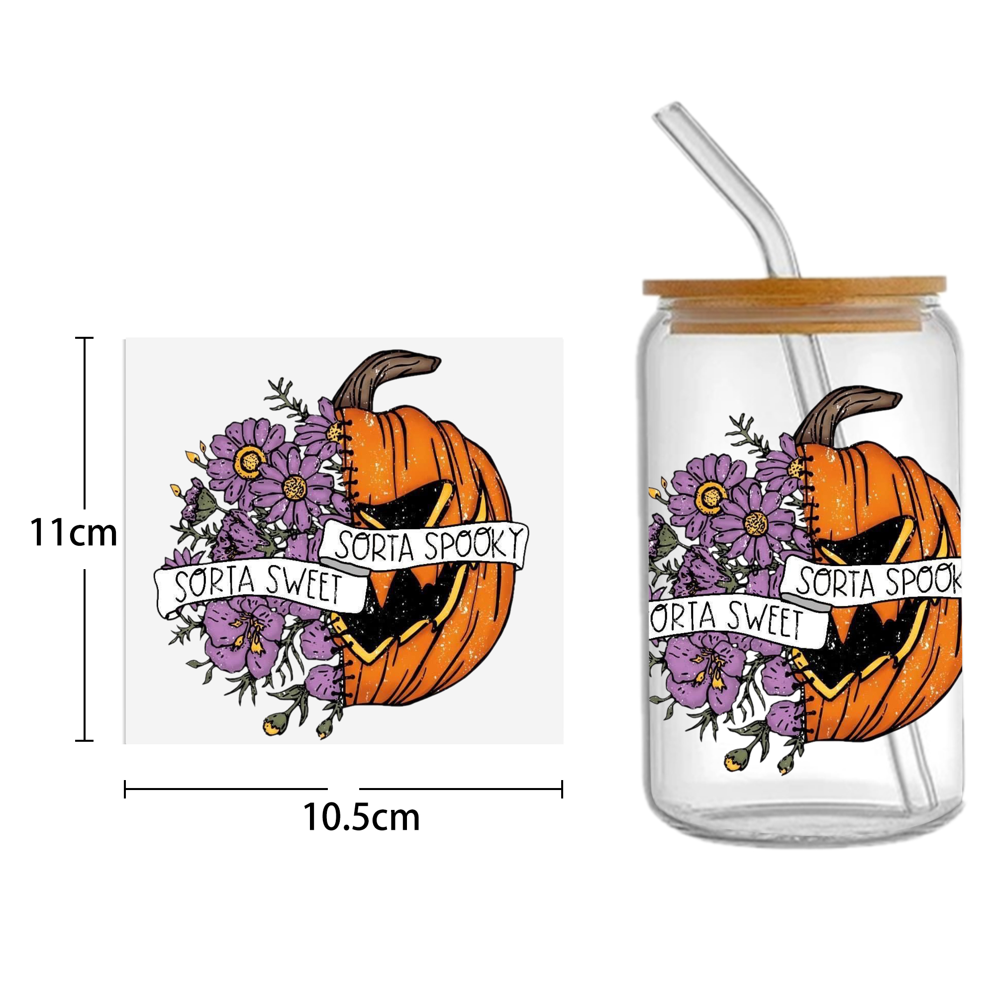 Halloween Skull 16oz Tumbler Template DTF Sticker Cup Cool Personalize UV Wrap Transfer Sticker Custom Label DIY Waterproof - Image 16