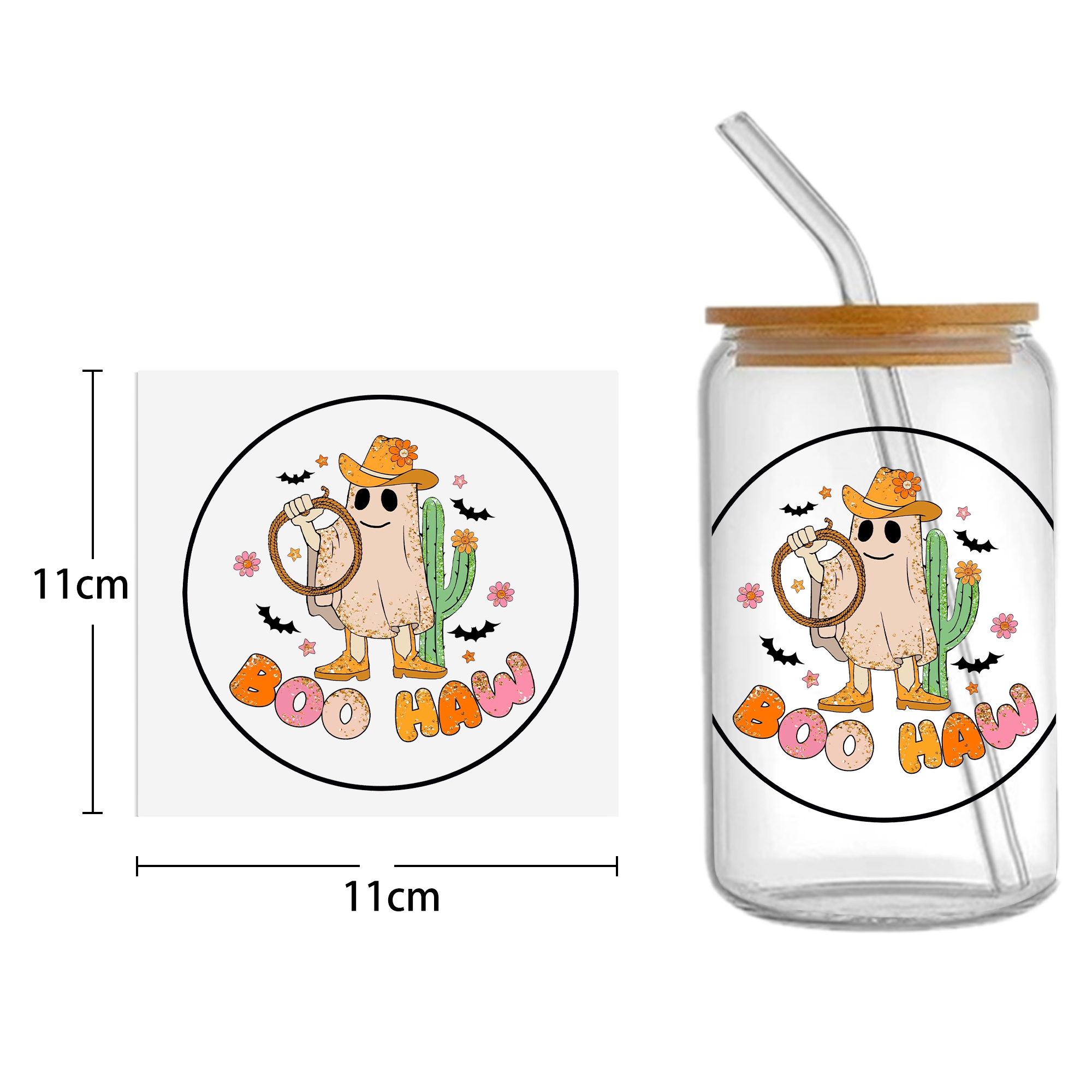 Halloween Skull 16oz Tumbler Template DTF Sticker Cup Cool Personalize UV Wrap Transfer Sticker Custom Label DIY Waterproof - Image 27
