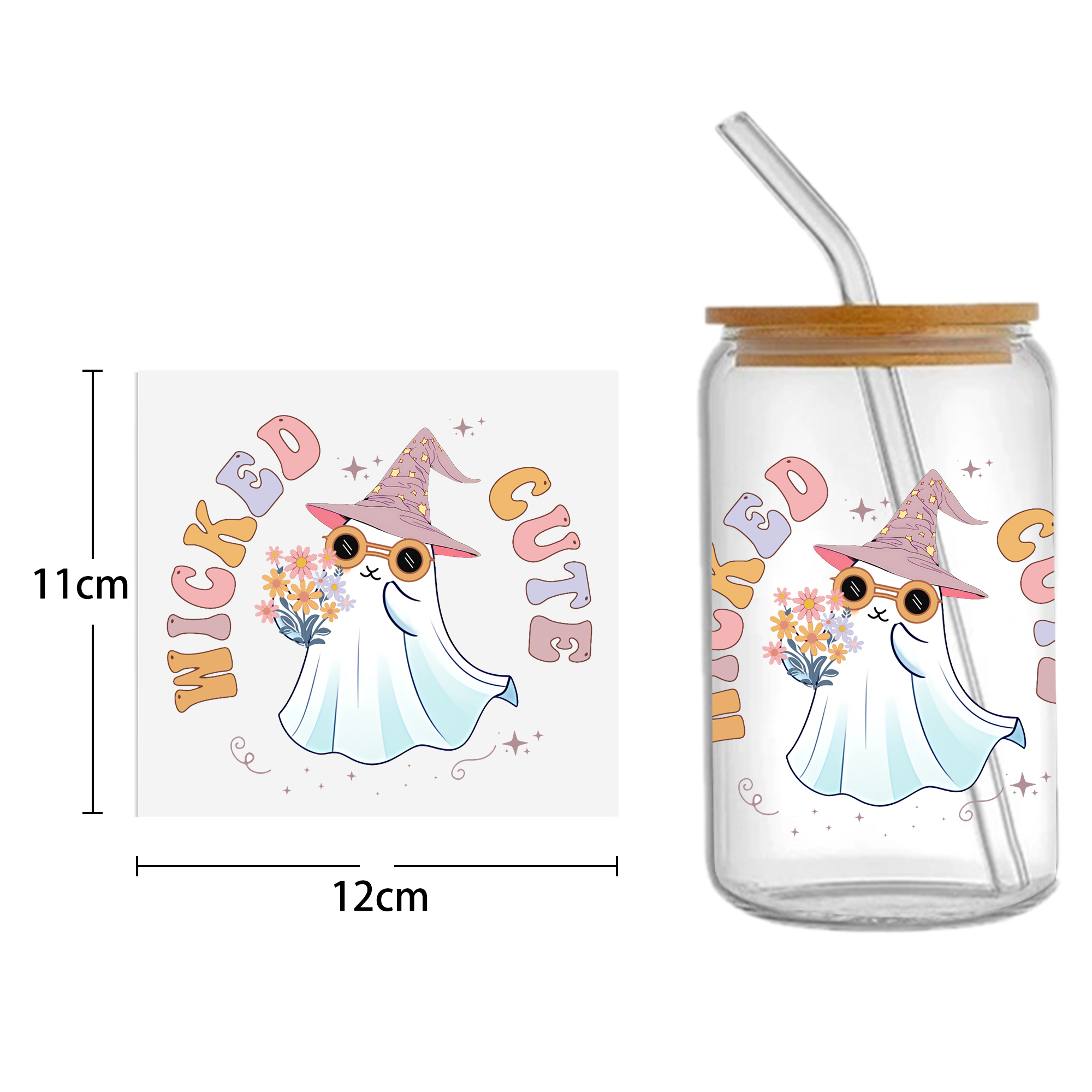 Halloween Skull 16oz Tumbler Template DTF Sticker Cup Cool Personalize UV Wrap Transfer Sticker Custom Label DIY Waterproof - Image 30