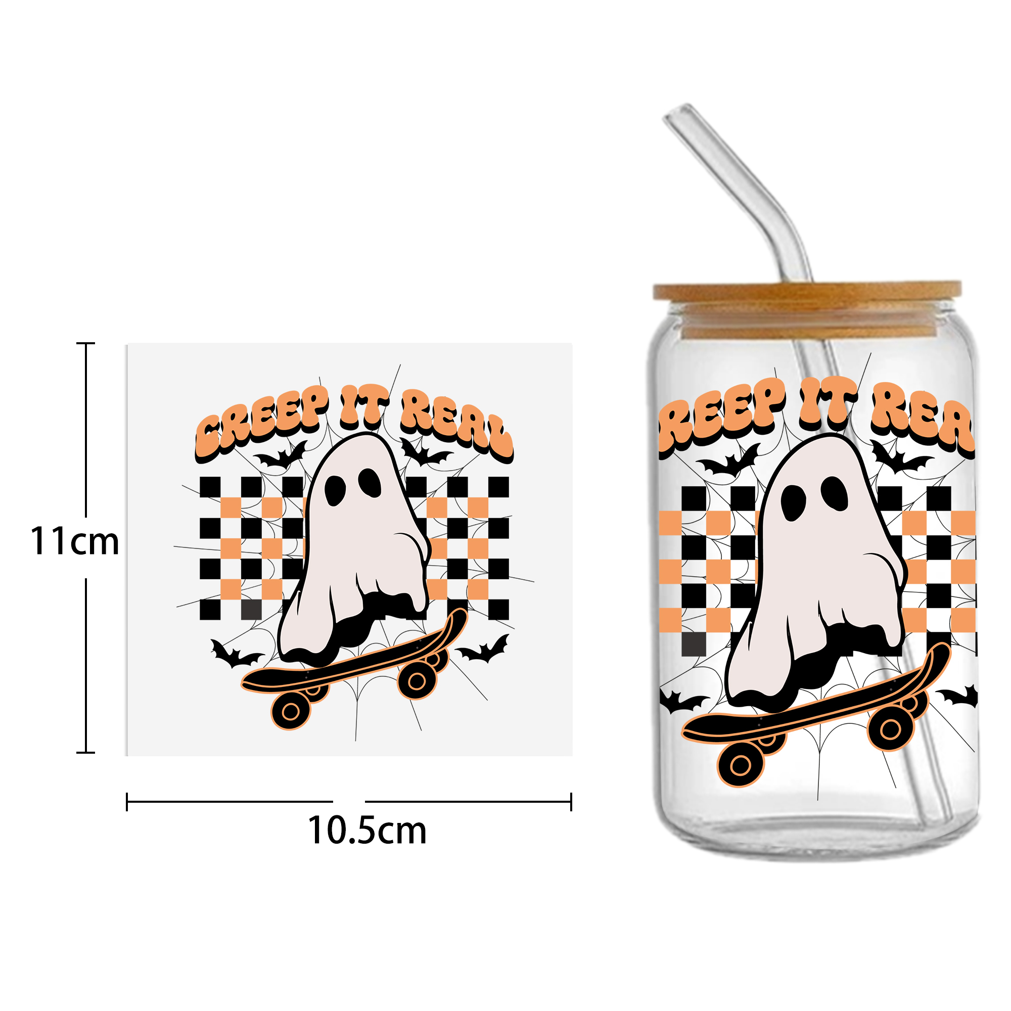 Halloween Skull 16oz Tumbler Template DTF Sticker Cup Cool Personalize UV Wrap Transfer Sticker Custom Label DIY Waterproof - Image 31