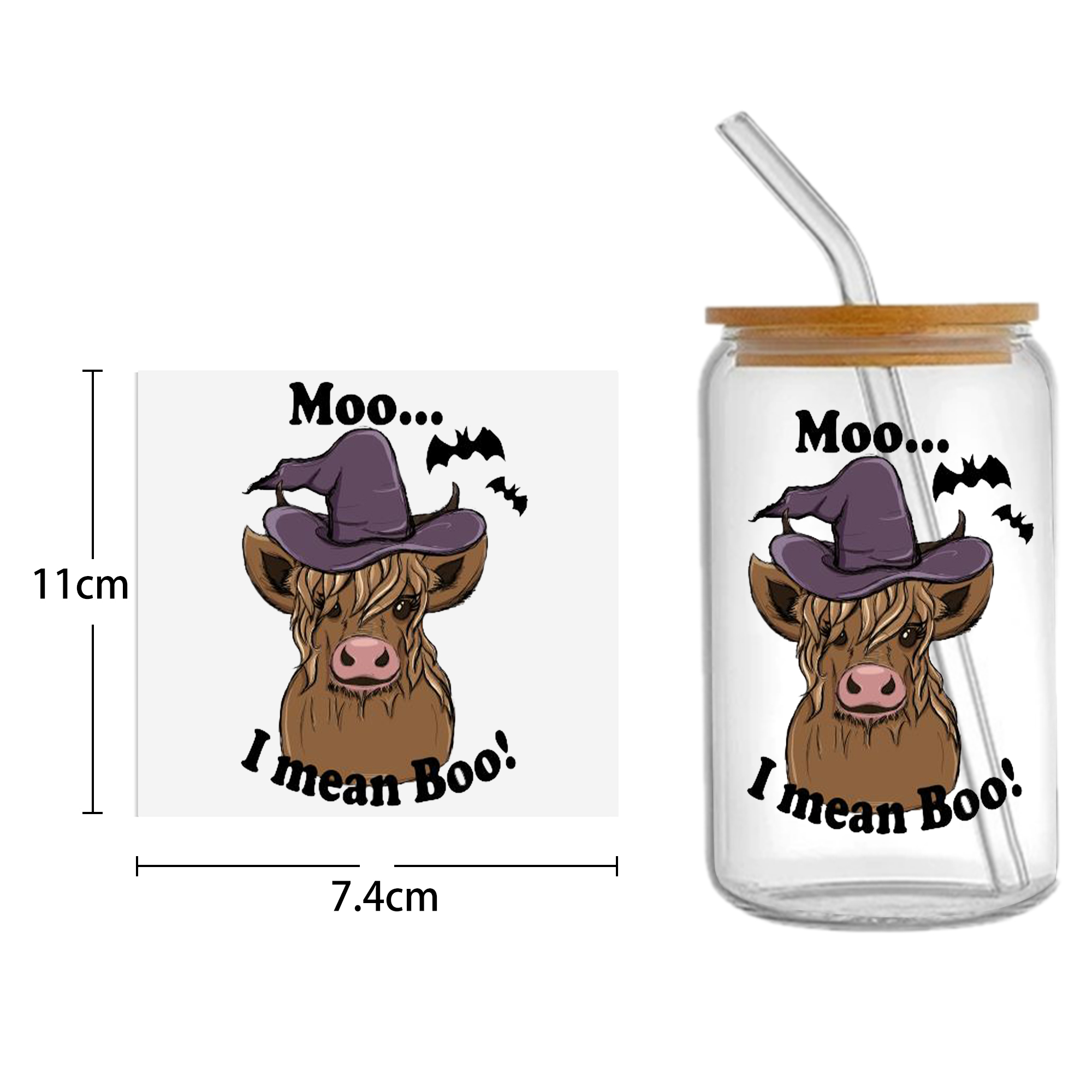 Halloween Skull 16oz Tumbler Template DTF Sticker Cup Cool Personalize UV Wrap Transfer Sticker Custom Label DIY Waterproof - Image 37