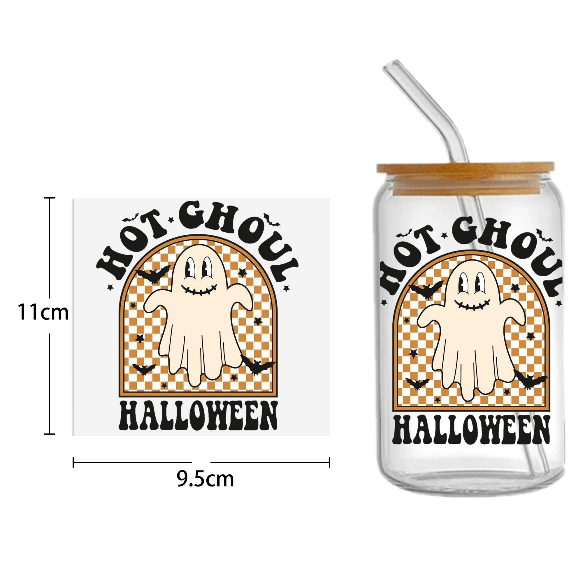 Halloween Skull 16oz Tumbler Template DTF Sticker Cup Cool Personalize UV Wrap Transfer Sticker Custom Label DIY Waterproof - Image 38