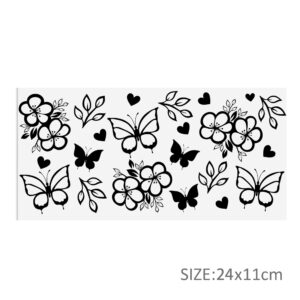 Black White Series 16oz DTF Sticker Cups Cool Personalize UV Wrap Transfer Sticker Custom Label DIY Logo Waterproof