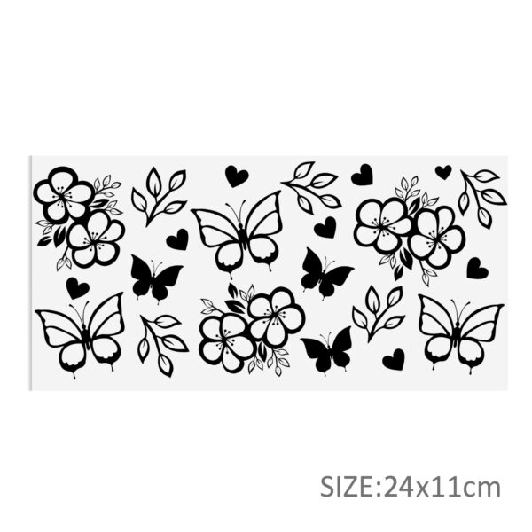 Black White Series 16oz DTF Sticker Cups Cool Personalize UV Wrap Transfer Sticker Custom Label DIY Logo Waterproof