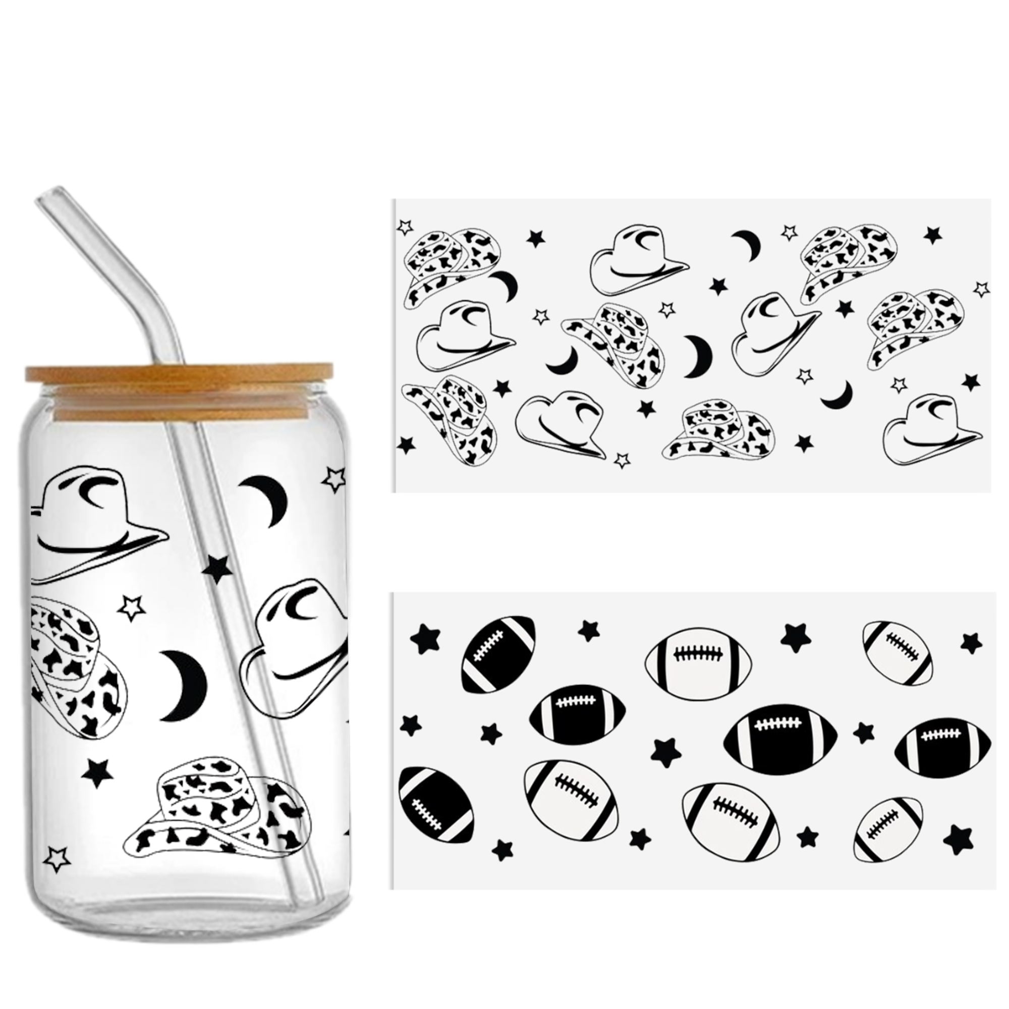 Black White Series 16oz DTF Sticker Cups Cool Personalize UV Wrap Transfer Sticker Custom Label DIY Logo Waterproof - Image 26