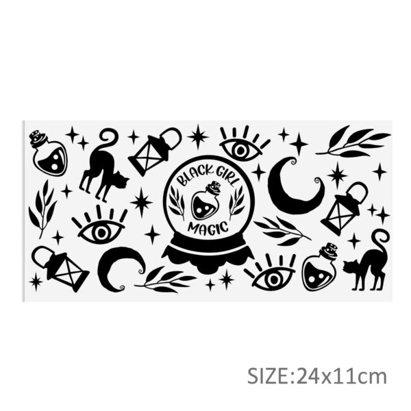 Black White Series 16oz DTF Sticker Cups Cool Personalize UV Wrap Transfer Sticker Custom Label DIY Logo Waterproof - Image 28