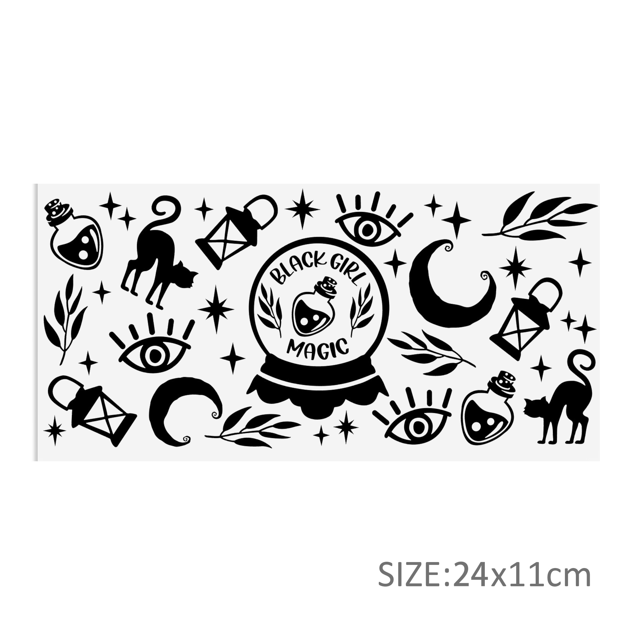 Black White Series 16oz DTF Sticker Cups Cool Personalize UV Wrap Transfer Sticker Custom Label DIY Logo Waterproof - Image 28