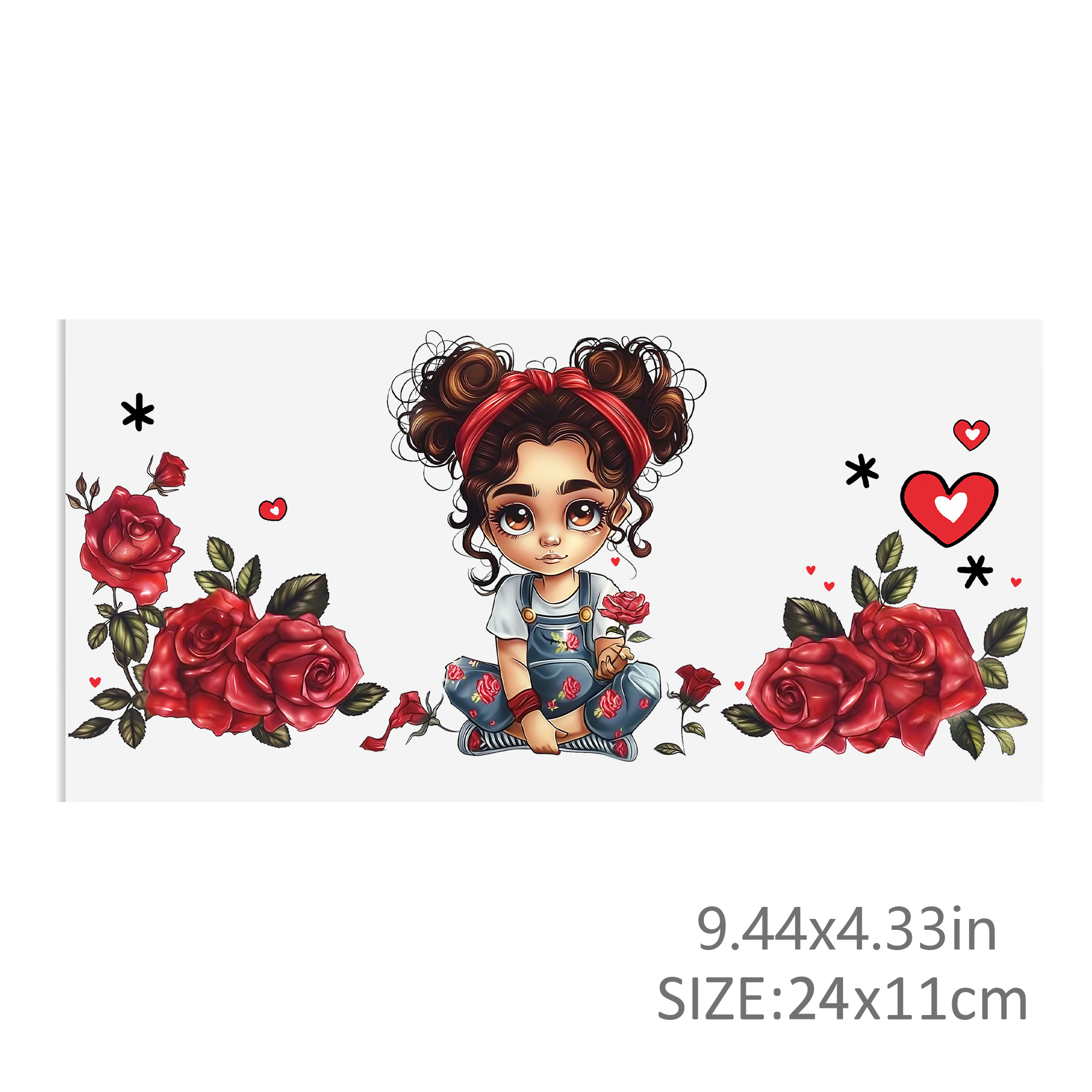 Girl Rose Waterproof Stickers UV DTF Sticker For 16oz Cups Transfer Sticker Custom Labels DIY Logo Waterproof - Image 3