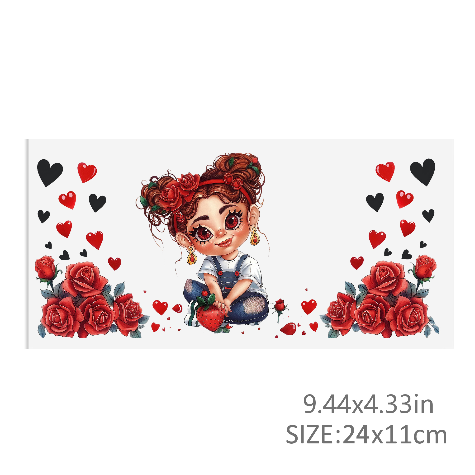 Girl Rose Waterproof Stickers UV DTF Sticker For 16oz Cups Transfer Sticker Custom Labels DIY Logo Waterproof - Image 4