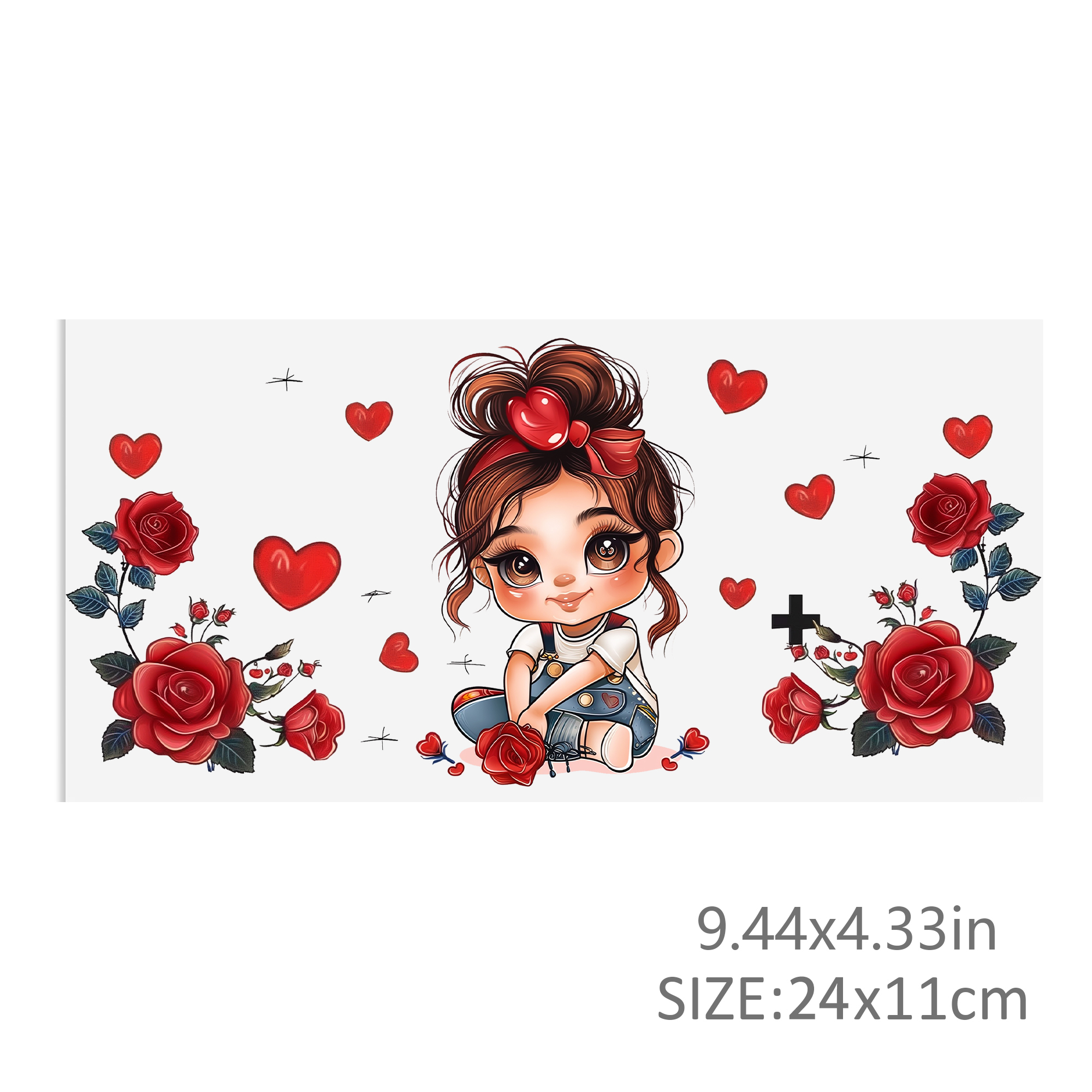 Girl Rose Waterproof Stickers UV DTF Sticker For 16oz Cups Transfer Sticker Custom Labels DIY Logo Waterproof - Image 5