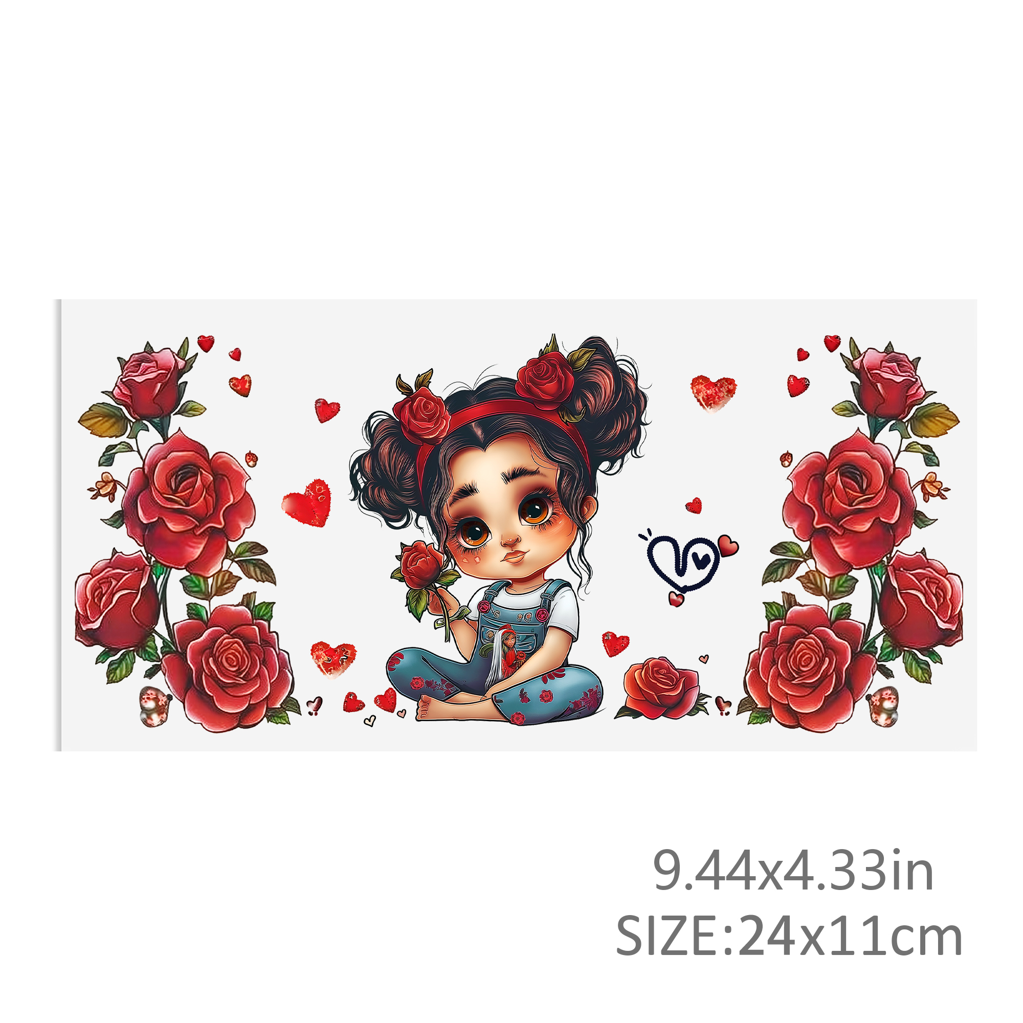 Girl Rose Waterproof Stickers UV DTF Sticker For 16oz Cups Transfer Sticker Custom Labels DIY Logo Waterproof - Image 6
