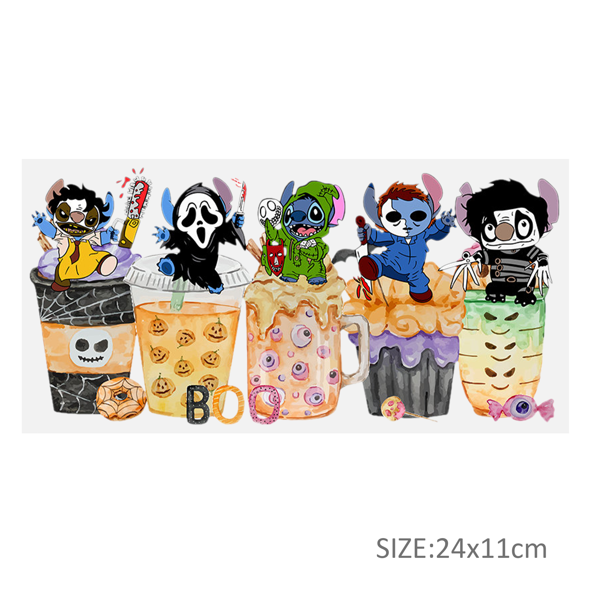 Ghost 16oz DTF Sticker For Cups Cool Personalize UV Wrap Transfer Sticker Custom Labels DIY Logo Waterproof - Image 2