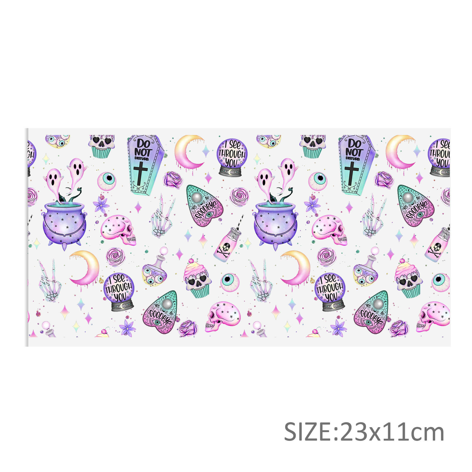 Personalize Halloween Skull UV DTF Sticker For 16oz Cups Wrap Transfer Sticker Custom Labels DIY Logo Waterproof - Image 3