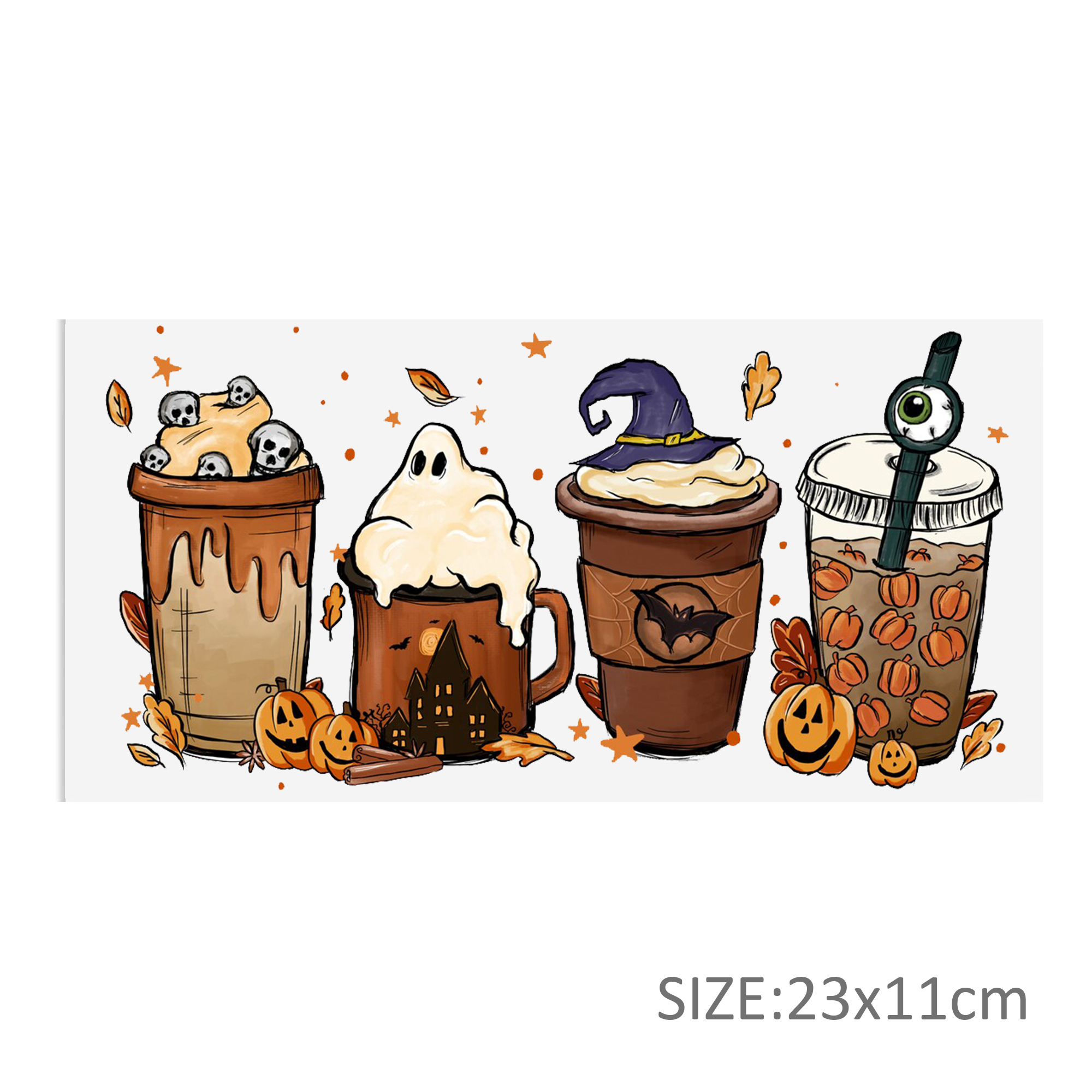 Personalize Halloween Skull UV DTF Sticker For 16oz Cups Wrap Transfer Sticker Custom Labels DIY Logo Waterproof - Image 8