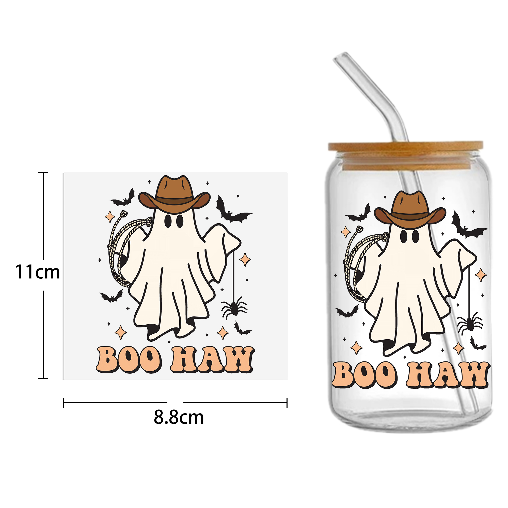 Personalize Halloween Skull UV DTF Sticker For 16oz Cups Wrap Transfer Sticker Custom Labels DIY Logo Waterproof - Image 12