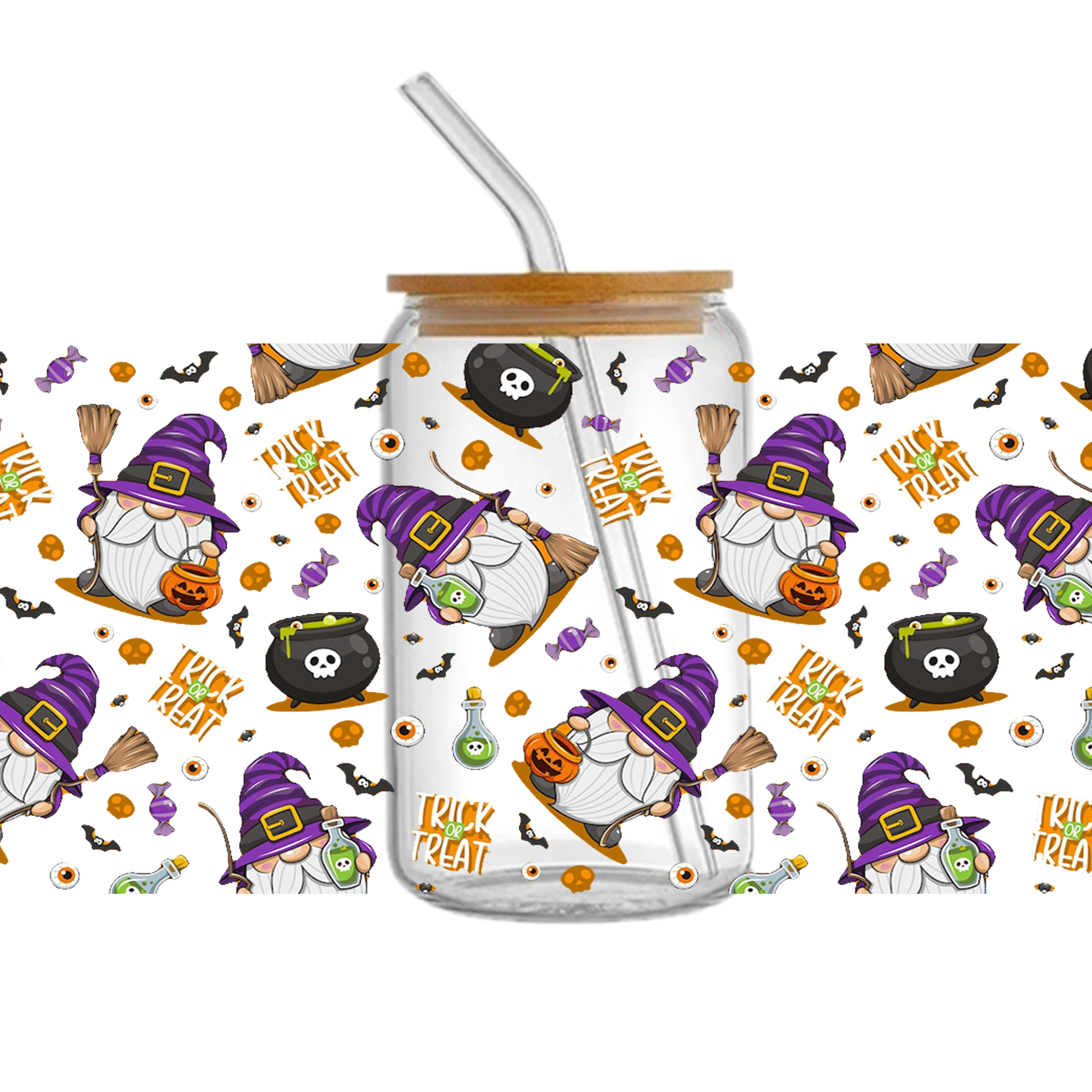 Personalize Halloween Skull UV DTF Sticker For 16oz Cups Wrap Transfer Sticker Custom Labels DIY Logo Waterproof - Image 31