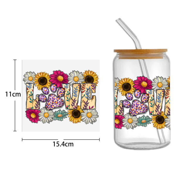 Daisy Cow Drinks UV DTF Sticker For 16oz Cups Wrap Transfer Sticker Custom Labels DIY Logo Waterproof - Image 5