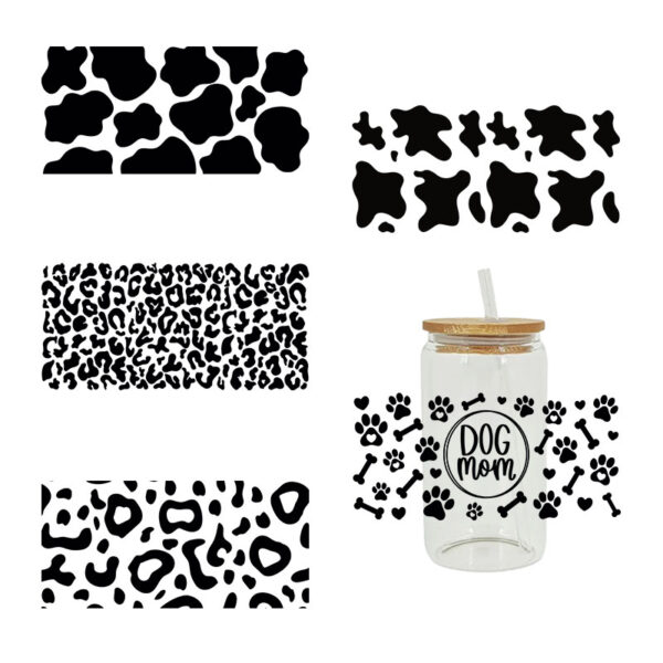 Leopard Theme 16oz UV DTF Libbey Cup Wraps Strong Sticky Transfer Stickers - Image 3