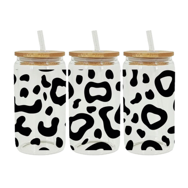 Leopard Theme 16oz UV DTF Libbey Cup Wraps Strong Sticky Transfer Stickers - Image 4