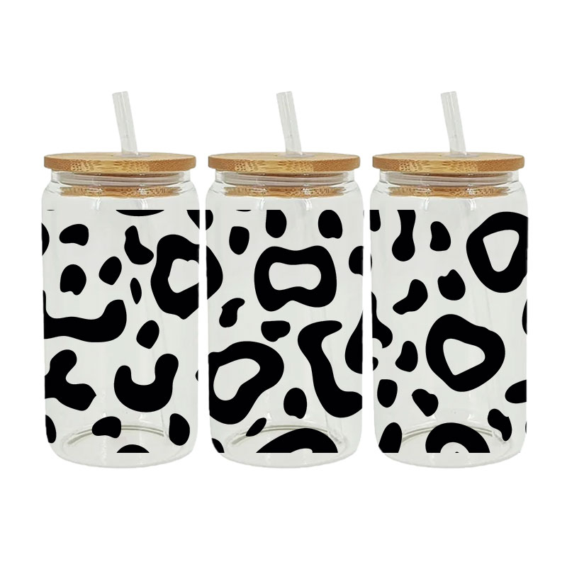 Leopard Theme 16oz UV DTF Libbey Cup Wraps Strong Sticky Transfer Stickers - Image 4