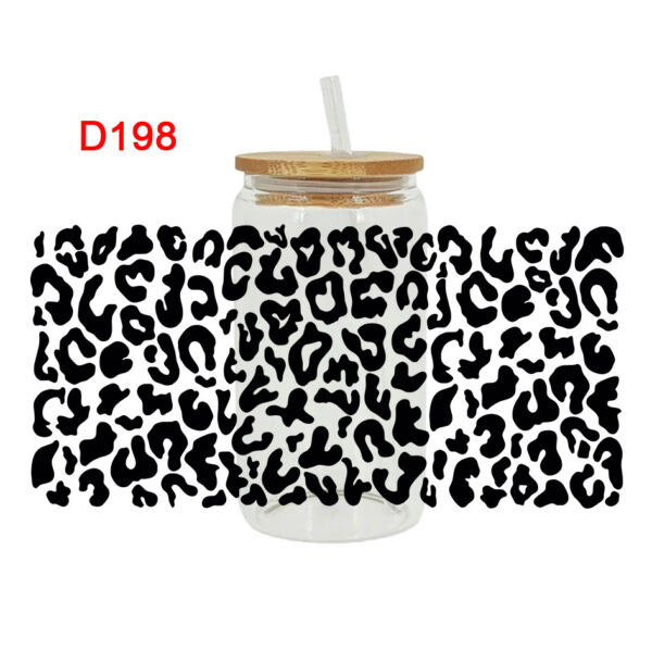 Leopard Theme 16oz UV DTF Libbey Cup Wraps Strong Sticky Transfer Stickers - Image 8