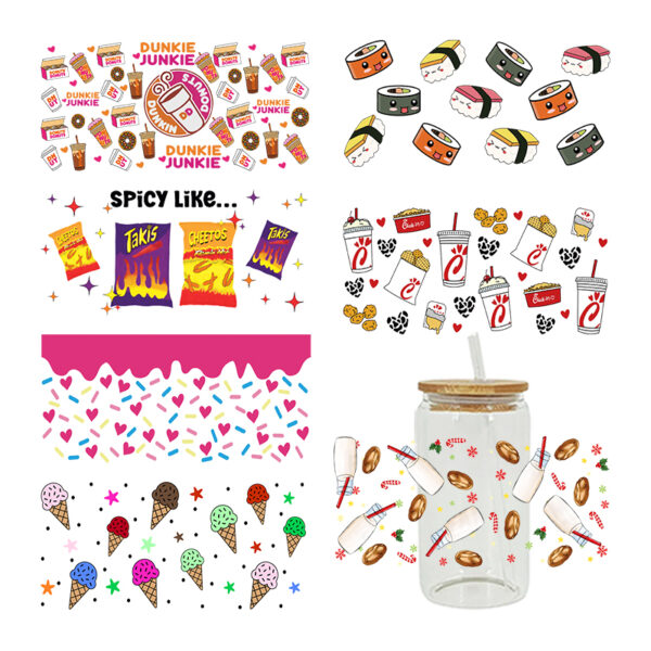 Potato Chips Food Theme UV DTF Transfer Sticker For The 16oz Libbey Glasses Wraps Cup Can DIY Waterproof - Image 8