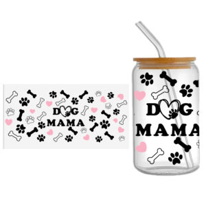 Black Cat Balloon Dog UV DTF Sticker For 16oz Cups Wrap Transfer Sticker Custom Labels DIY Logo Waterproof