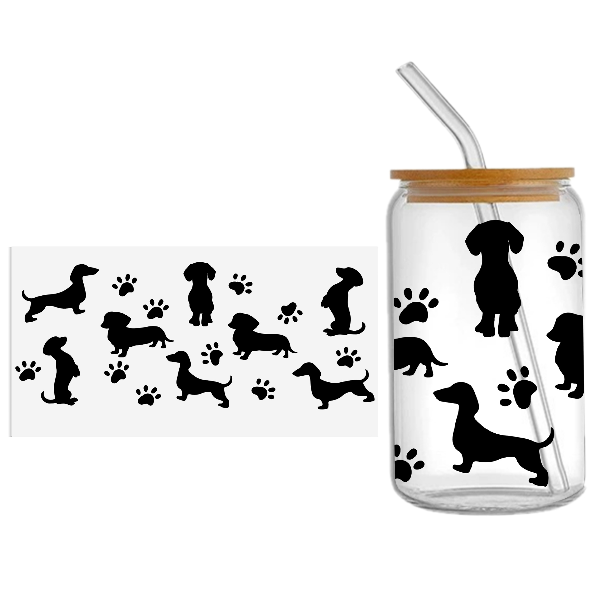 Black Cat Balloon Dog UV DTF Sticker For 16oz Cups Wrap Transfer Sticker Custom Labels DIY Logo Waterproof - Image 6